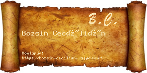 Bozsin Cecílián névjegykártya